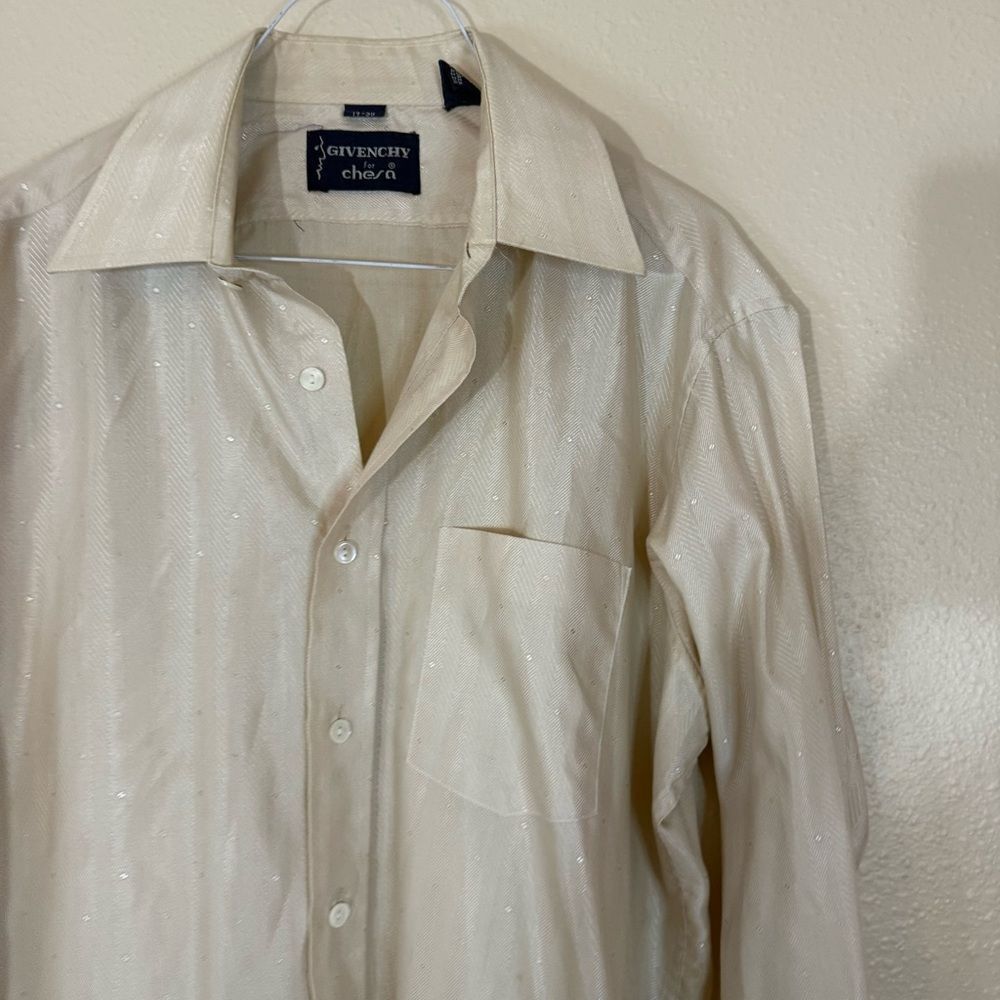 VTG Givenchy for Chesa Beige Patterned Shirt 17-35